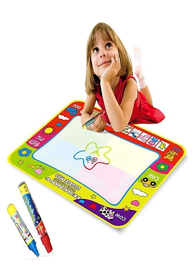TEMSON Water Doodle Mat for Kids - Water Drawing Mat, Drawing Painting Mat with Water Doodle Pens Drawing Painting Stencils, Aqua Magic Water Drawing Mat Toy-Best Educational Toy - Image 1